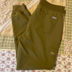 Figs olive green jogger scrubs